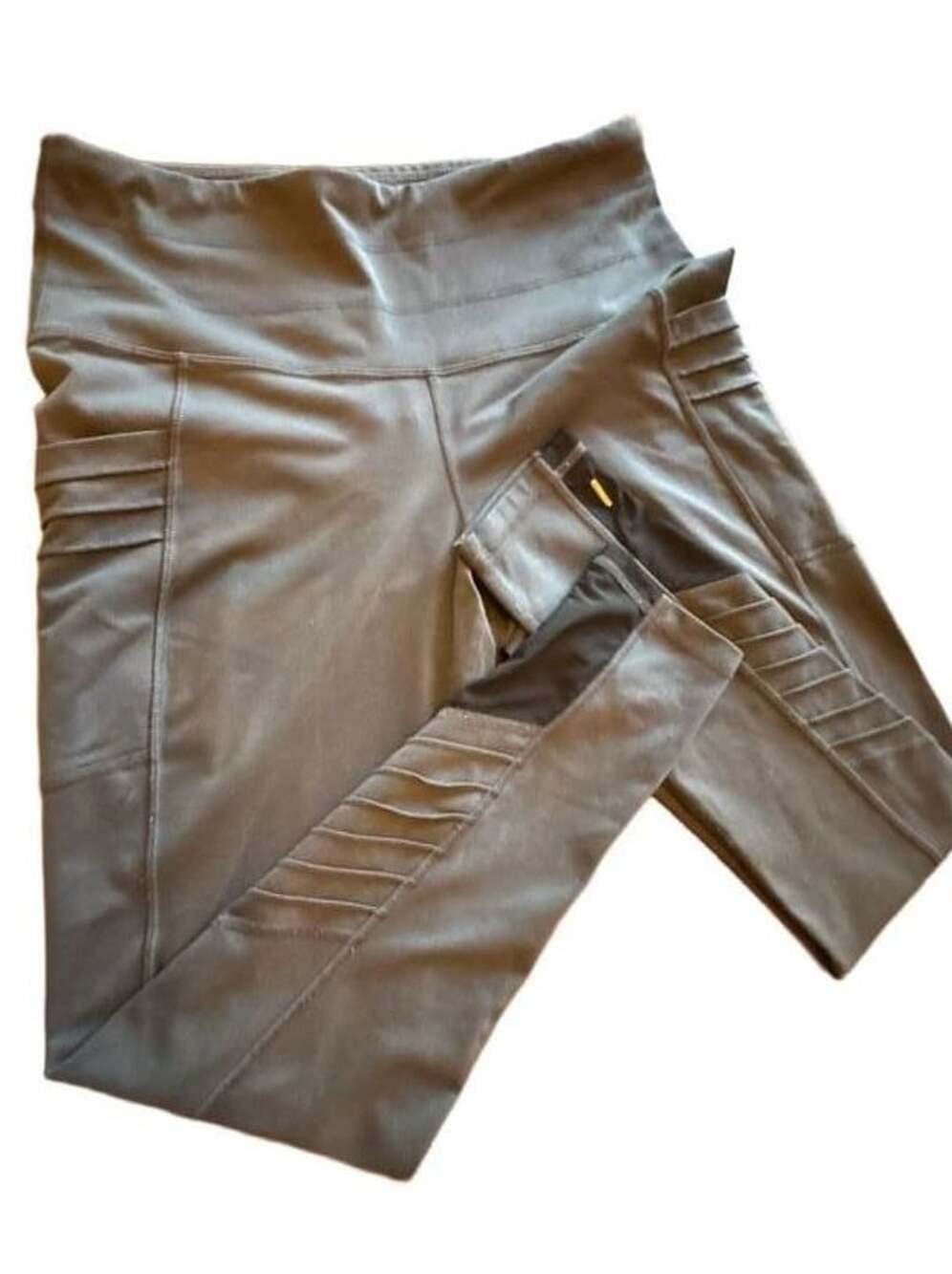 Athleta Charcoal Gray Moto Pockets Leggings Size Large